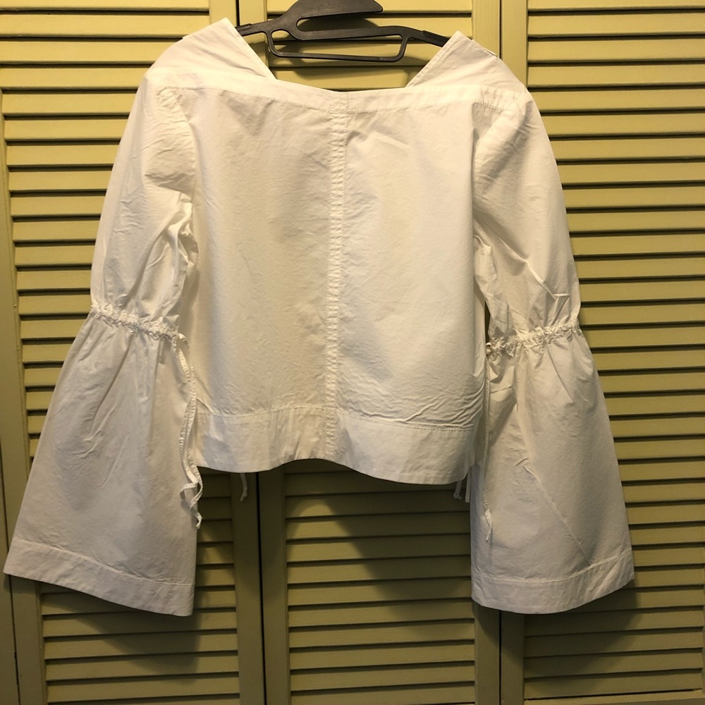 Derek Lam 10 Crosby White Crop Blouse